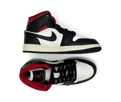 Nike Air Jordan 1 Mid Black Gym Red Panda Red Black Sneakers Mens Womens EU 36