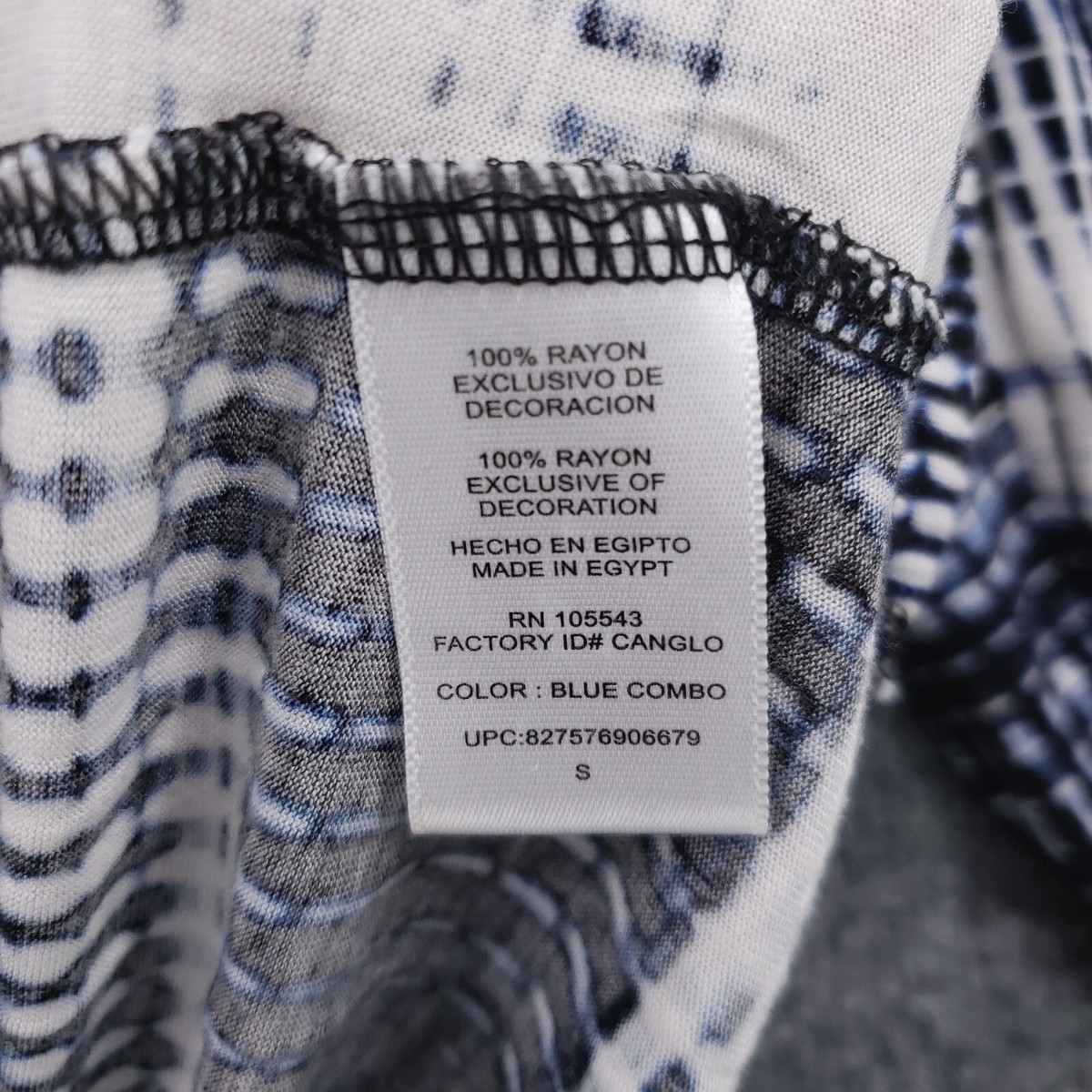 Chemise Femme Daisy Fuentes Taille M - Coton, Manches Longues, Col V, Motif Géométrique Multicolore
