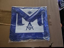 Handcrafted 100 Lambskin Masonic Master Mason Blue Lodge Apron with Blue Fringe