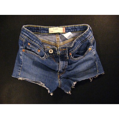 LEVIS 519 Low Stretch CUTOFF JEAN SHORTS W 27 Juniors Blue Denim