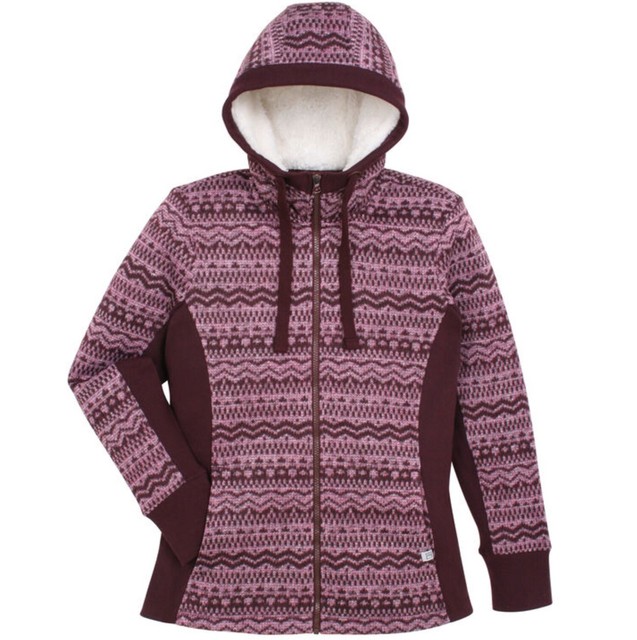 Avalanche Womens Lana Hooded SweaterKnit Shell Jacket Sz XL Purple