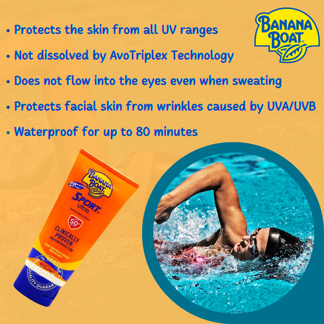 90 Ml. Banana Boat Sport Sunscreen Lotion SPF 50 PA for sale 