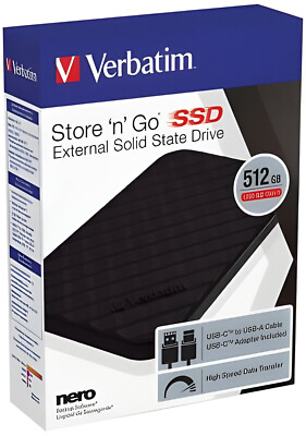 Verbatim Store 'n' Go Portable SSD USB 3.2 GEN 1 512GB