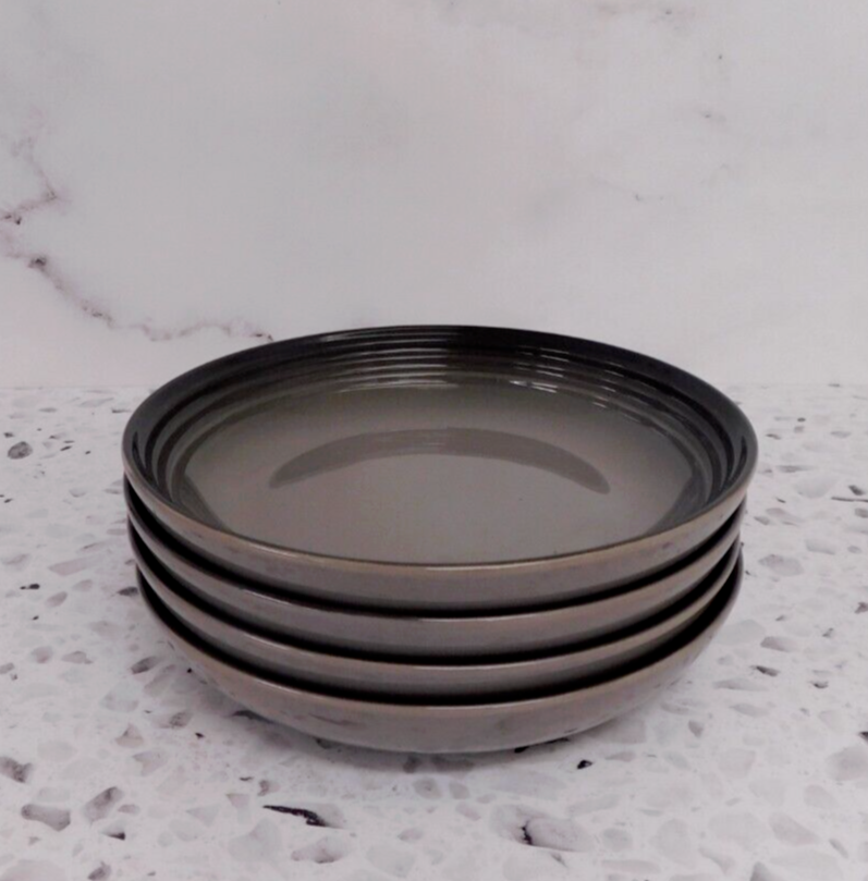 Le Creuset Stoneware Set of Pasta Bowls Inch, Oyster-Flint