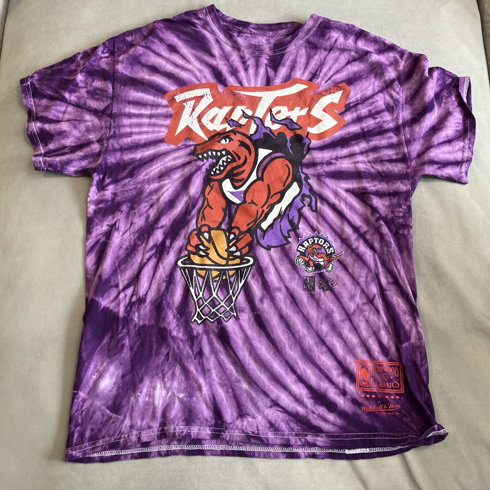 purple tie dye raptors shirt