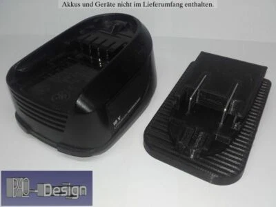 Adapter für Bosch Akku PBA 18V / 14,4V Ladeschale Akkuhalter Schwarz