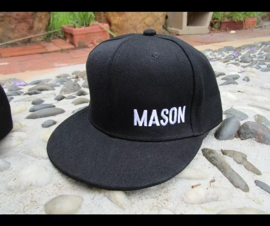 Personalised KIDS Custom Name EMBROIDERED Birthday Gift Toddler Black Hat  Cap