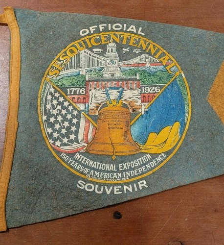 Rare 1926 28" 150 Years of AMERICAN INDEPENDENCE Pennant-PHILADELPHIA-1776-1926 - Picture 4 of 8