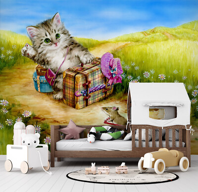 3D Rasen Katze C3323 Tapete Wandbild Fototapete Kayomi Harai Amy 2023