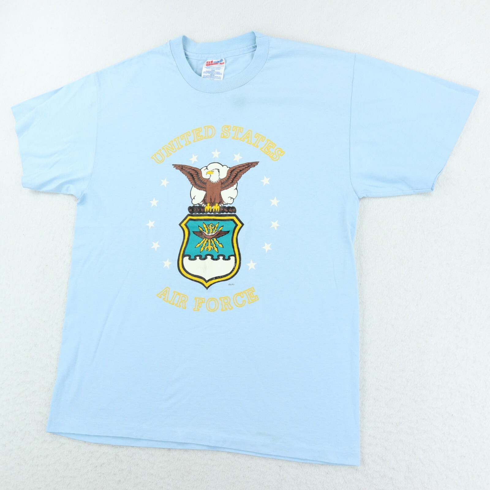 Vintage U.S. Air Force T-Shirt Men's Large Blue Single Stitch Military America