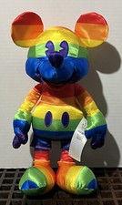 Limited Edition Rainbow Pride Disney Collection Mickey Mouse Plush Medium 15  