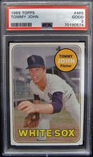 1969TOPPS #465 TOMMY JOHN PSA 2 WHITE SOX