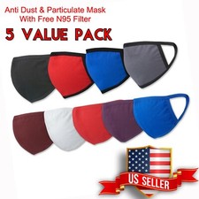 5Pack Cotton Face Mask Reusable Washable Cover Masks Fashion Cloth Men Women Lot