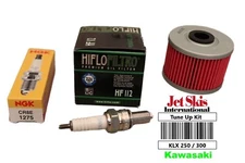 Kawasaki KLX250S KLX300R KLX 250 300 KL Tune Up Kit NGK Spark Plug Oil Filter 