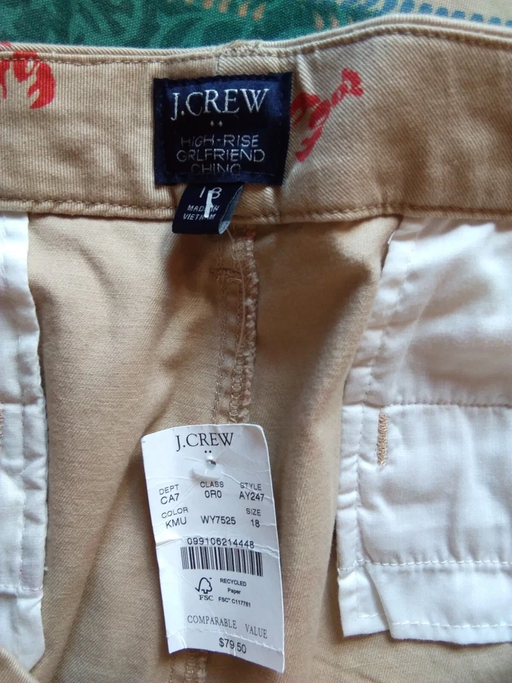 Pantaloni Donna J. CREW, cotone elasticizzato, Taglia 54,nuovo - Immagine 3 di 4