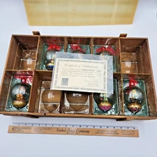 6 Thomas Pacconi 2005 Classic Christmas Ball Collection In Box Blown Glass