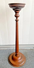 VTG Wood Floor Stand Ashtray Plant Candle RR 25"