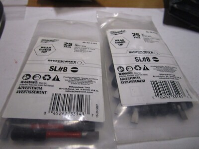 MILWAUKEE TOOL Shockwave 2'' Impact Slotted 3/16'' Power Bits QTY 50