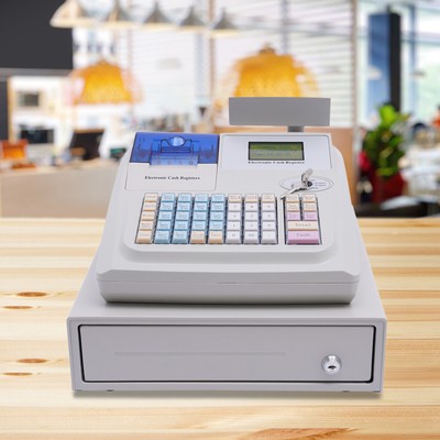 Open Keys Cash Machine NEW Electronic Cash Register 48 Keys Cash Management System with ...