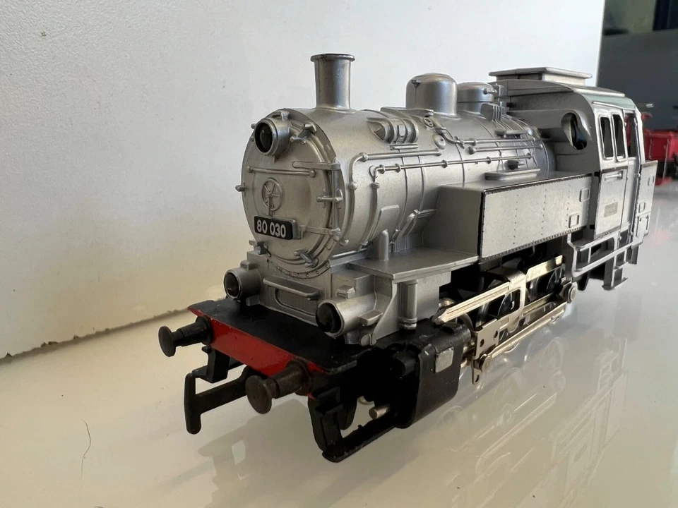 MARKLIN HO BR 80 030 ARGENTO LOCOMOTIVA A VAPORE DB REVISIONATA, SENZA SCATOLA  - Immagine 2 di 4