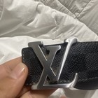 Louis Vuitton Men’s Black/Gray Damier Check Dress Belt w/ LV Logo Buckle — photo 4