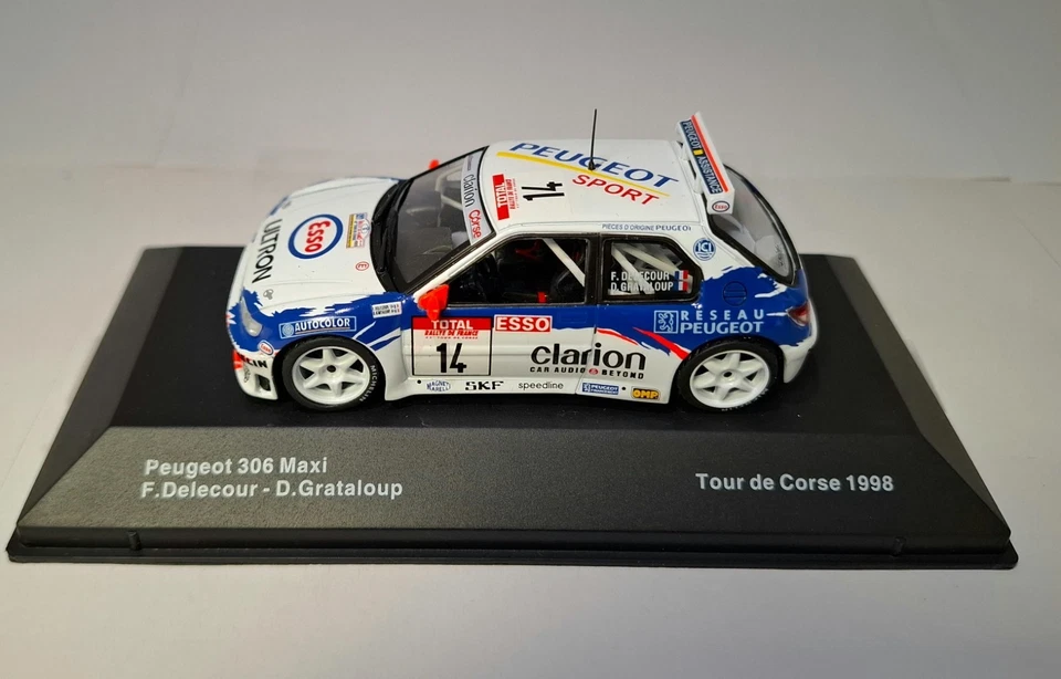 Peugeot 306 Maxi Delecour Tour de Corse 2018 1/43 IXO Scatola Vetrina nuova - Immagine 3 di 4