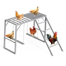 Chicken Perch Swing, Chicken Roosting Bars with 39"L x 39"W x 27.4"H Grey