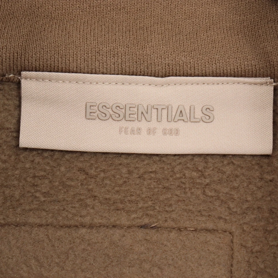 Chaqueta polar Essentials Fear of God talla XXS marrón tostado recortada cremallera completa informal Foto 3 de 4