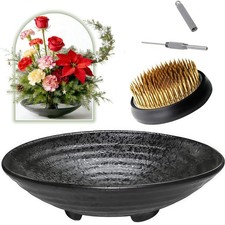 Japanese Ikebana Kit Floral Frog Flower Container with Kenzan Needle Straight...