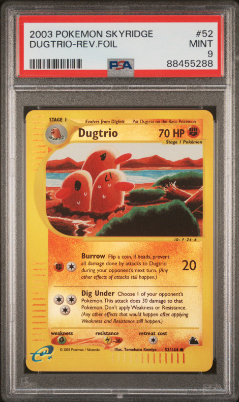 PSA 9 - 2003 Pokemon Skyridge Dugtrio-Rev.Foil #52