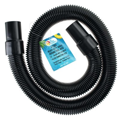Pool Hose 4 Foot Heavy Duty 1.5 Black Flexible Spiral Wound EVA USP Supply Above