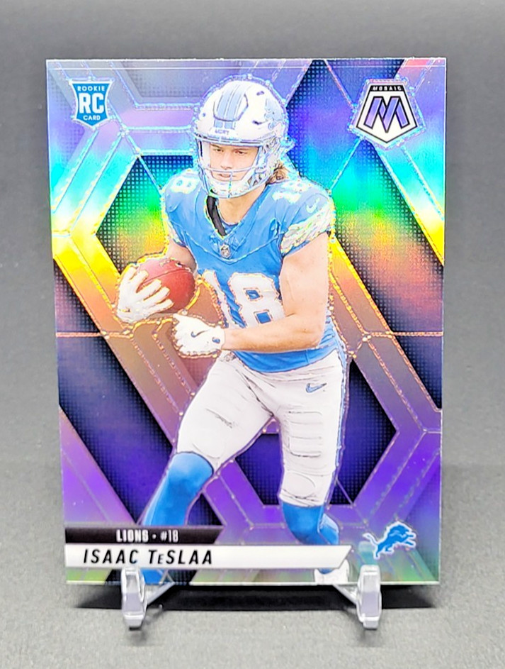 2025 Panini Mosaic ISAAC TeSLAA Silver PRIZM Lions RC No. 319