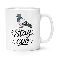 Gift Base Stay Coo Pigeon 10Oz Tasse Weiß Keramik Vogelbeobachter