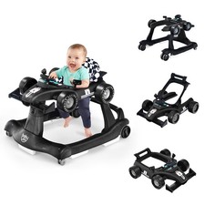 Babyjoy 4-in-1 Baby Walker Foldable Activity Push Walker Adjustable Height Blue