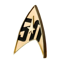 Delta Shaped Starfleet Quantum Mechanix Star Trek 50th Anniversary Replica Badge