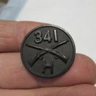 VINTAGE WW1 ERA US MILITARY TUNIC COLLAR PIN 341ST  REGIMENT COMPANY H