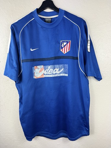 ATLETICO MADRID 2001 2002 TRAINING SHIRT FOOTBALL SOCCER JERSEY NIKE MENS SIZE L