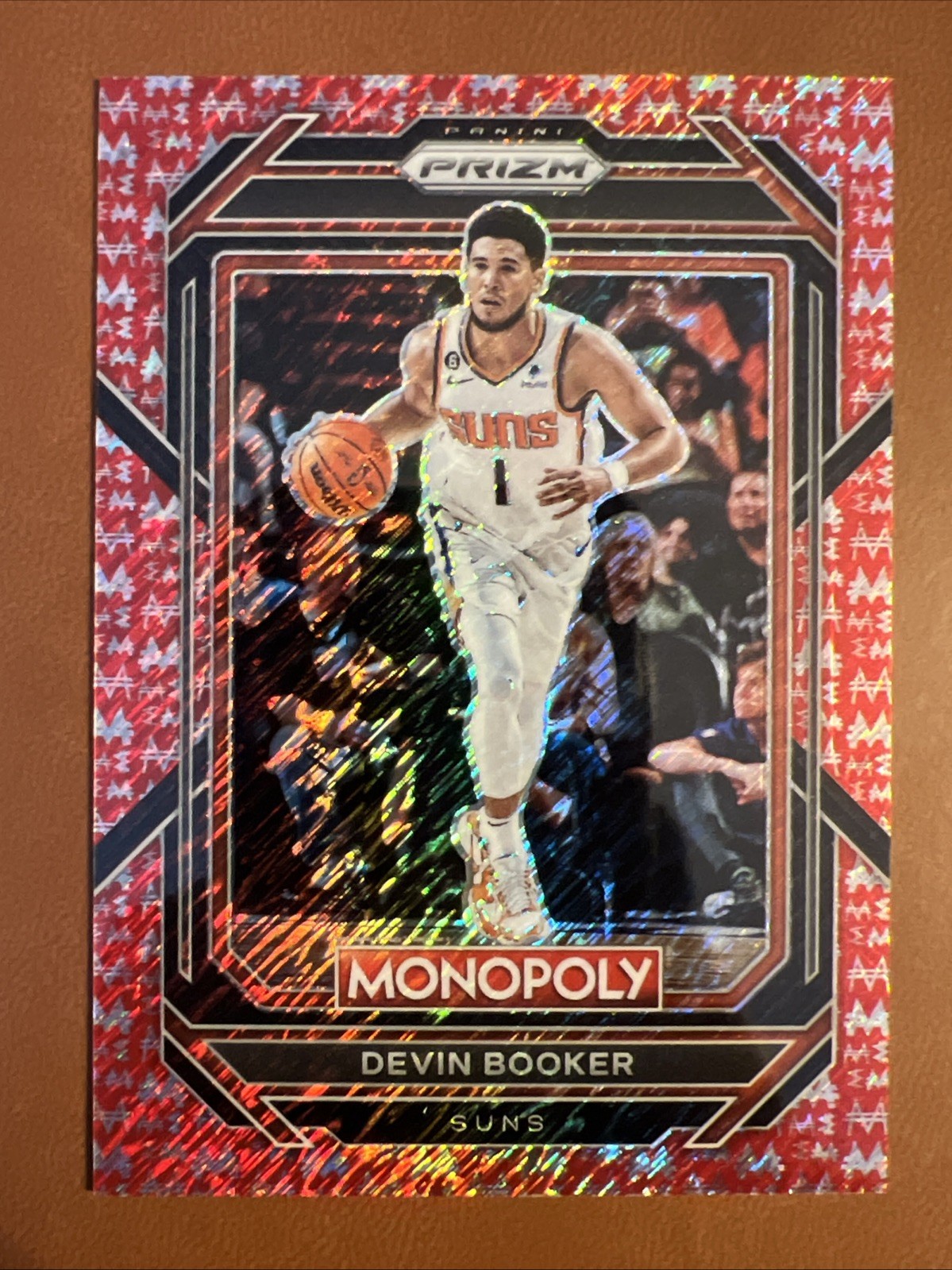 2022-23 Panini Prizm Monopoly Devin Booker Red Money Shimmer 6/100 #71 Suns