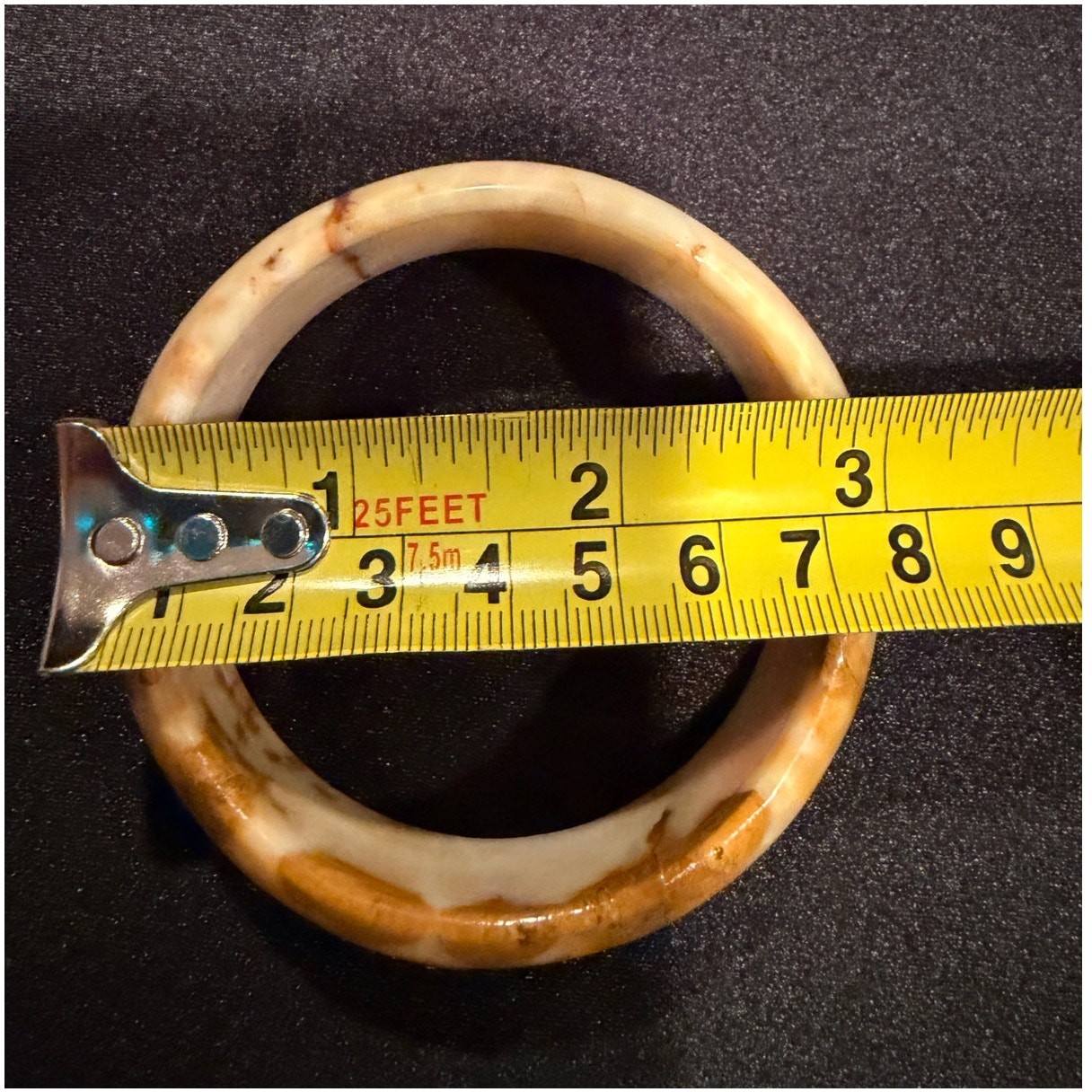 Jasper Polychrome Bangle Bracelet - Large Rare St… - image 3