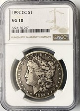 NGC VG 10 1892-CC Morgan Silver Dollar (Carson City)