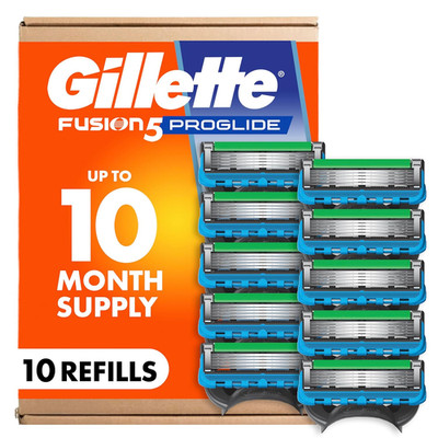 Fusion5 Proglide Men'S 5-Blade Razor Blade Refills with Precision Trimmer, 10 Co
