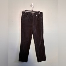 Quince Women’s Organic Stretch Straight Leg Black Corduroy Pants Sz 10