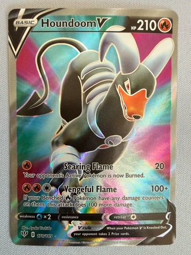 Houndoom V (Full Art) Pokémon — English Darkness Ablaze 178/189 UR Holo NM