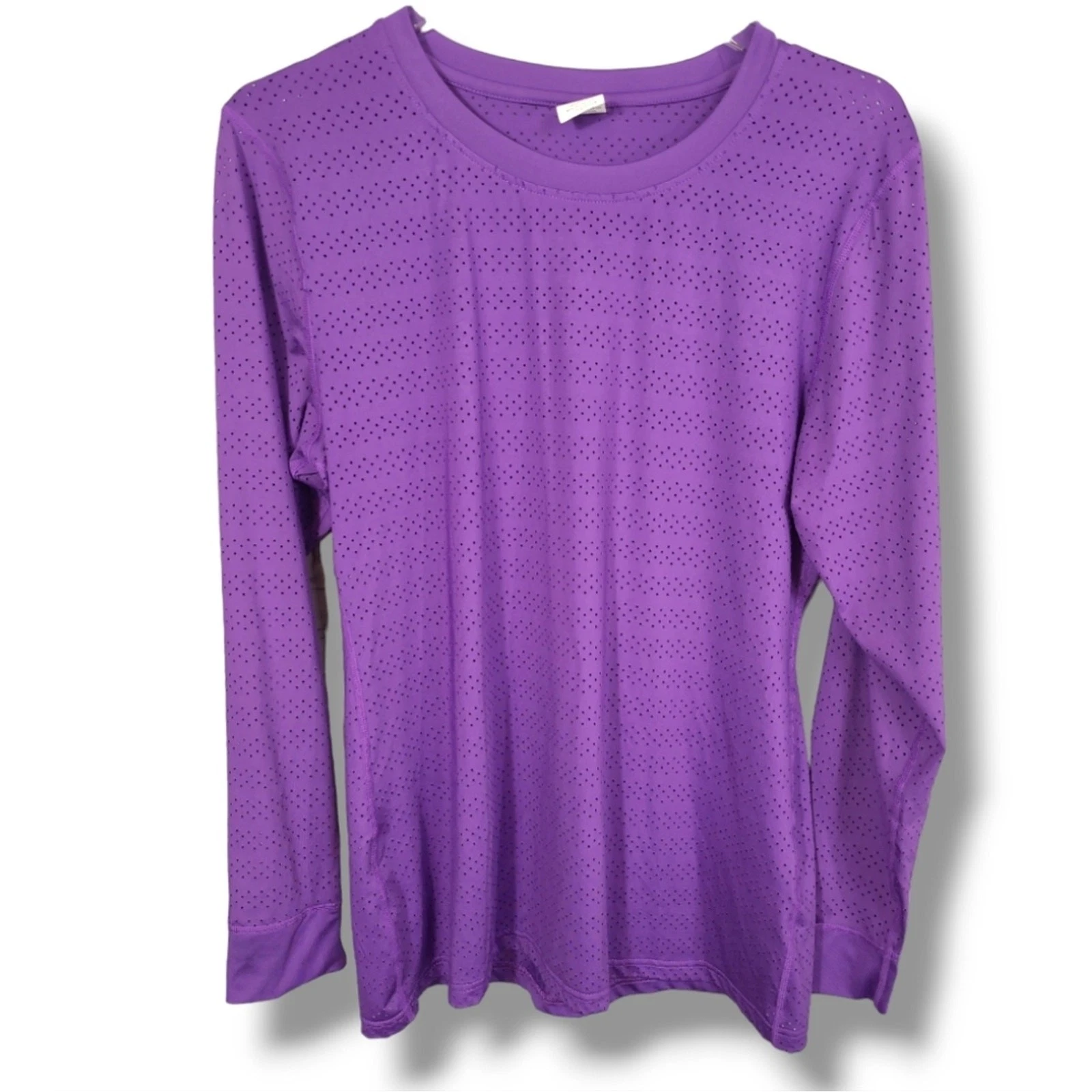 Zyia Active Womens SZ XL Purple Chill Long Sleeve Perforated Mesh Quick Dry Top