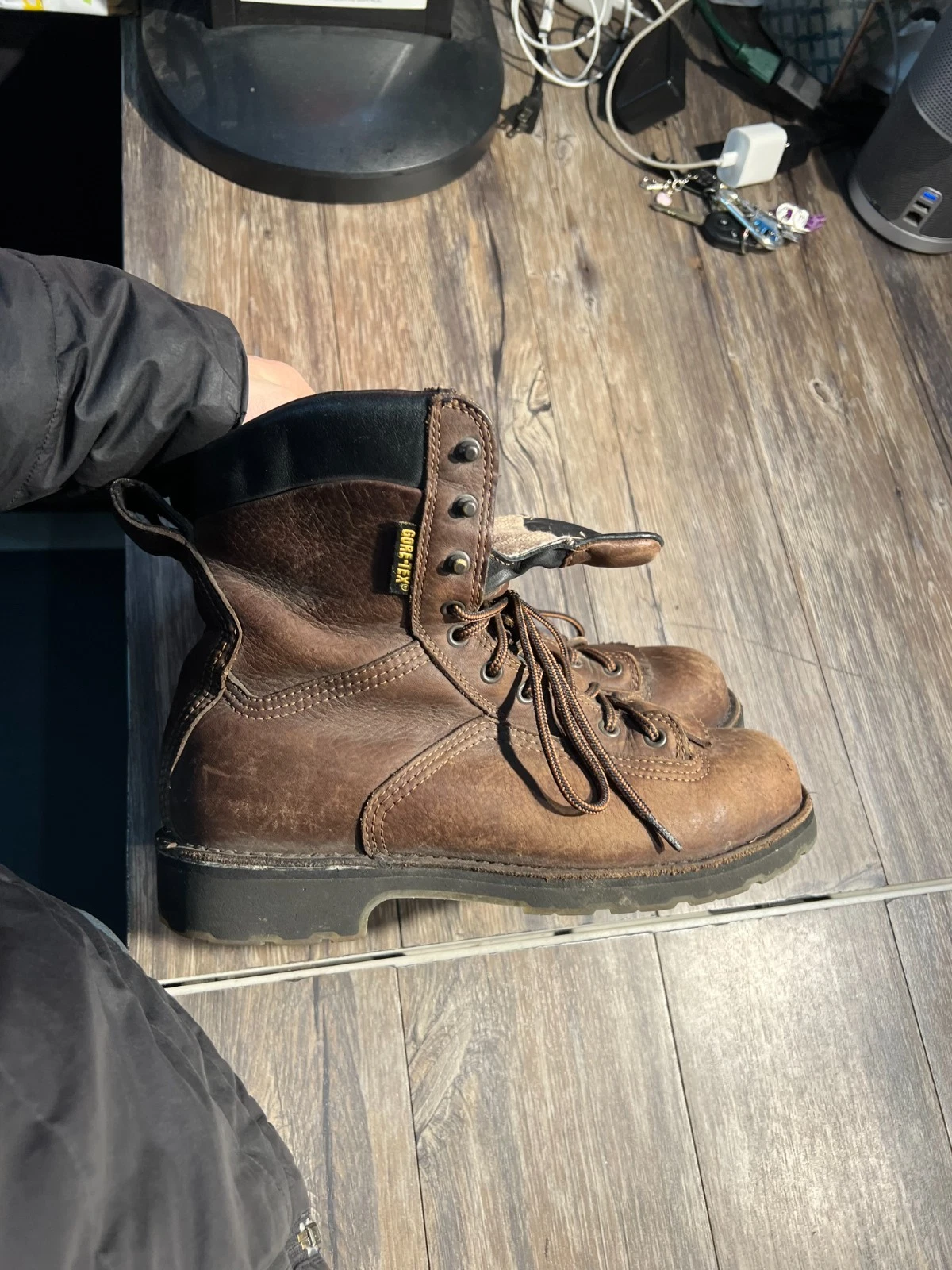 Danner Boots Mens 9 14513 Brown Leather Gore Tex Lace Up Work Hiking