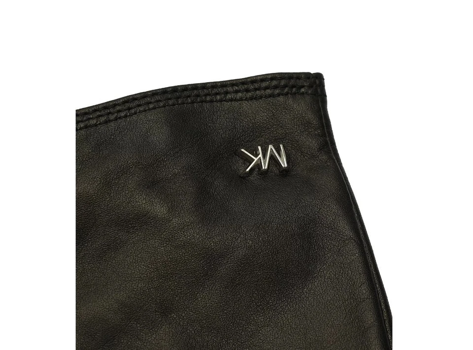 Guantes para mujer Michael Kors con logotipo puño de cuero con pantalla táctil - negros - MEDIANOS (U) Foto 3 de 4
