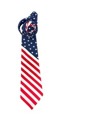 Stars  Stripes Red White Blue American Flag Men's Tie Polyester Embroidered