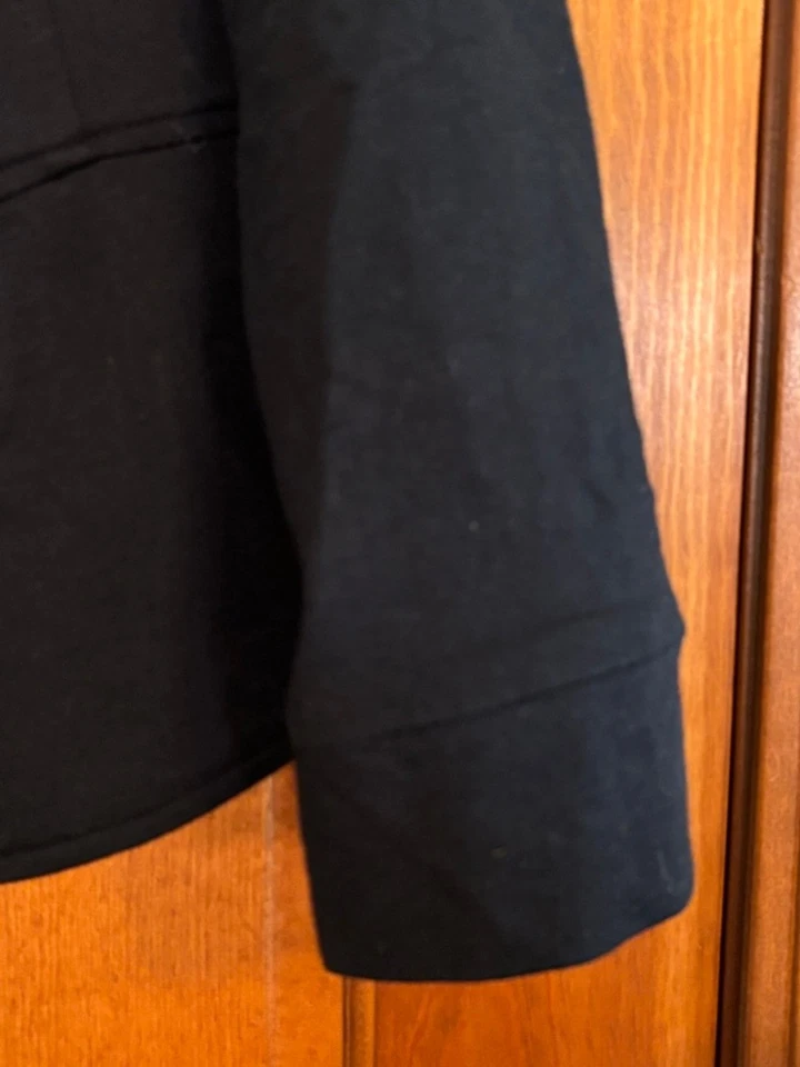 Soft Surroundings Black Military Style Button Jacket XS Plaid Lining - Image 2 of 4