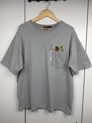 1997 Vintage Warner Bros Studio Store Looney Tunes Embroidered T-Shirt Grey L