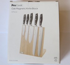 PROCOOK - OAK MAGNETIC KNIFE BLOCK - 26CM FOR 5 PIECES - NEW SEALED - RRP £40